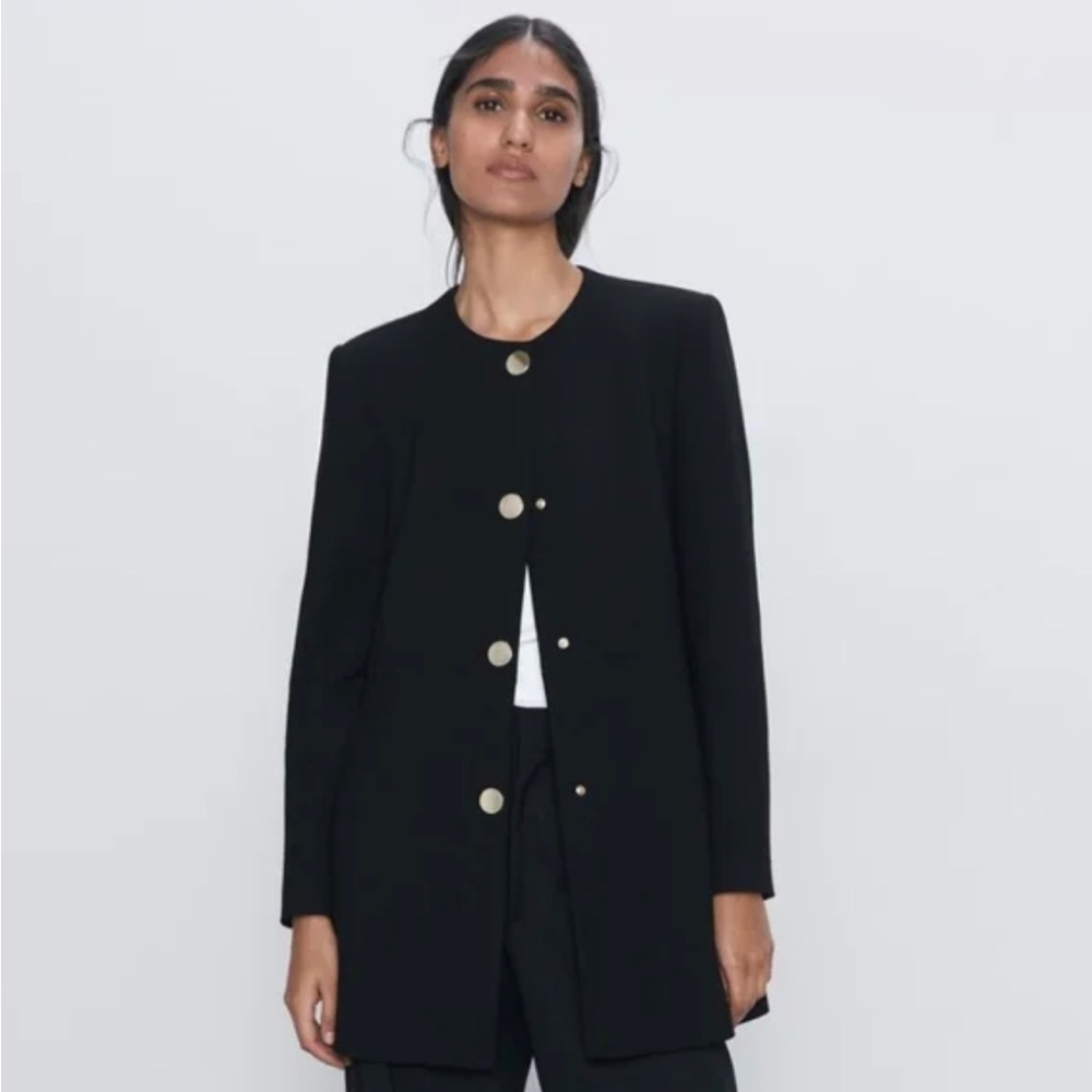 Zara Gold Buttoned Frock Coat
